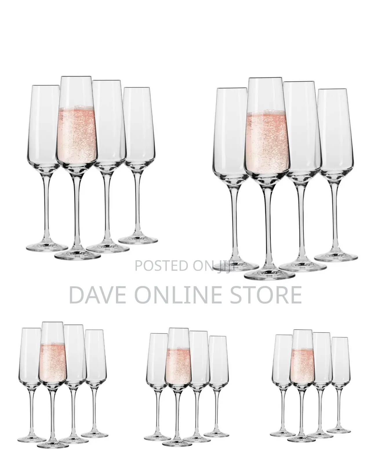 Elegant KROSNO Avant-Garde Champagne Flutes