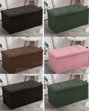 Multi Colored Fabric Storage Ottoman Bench