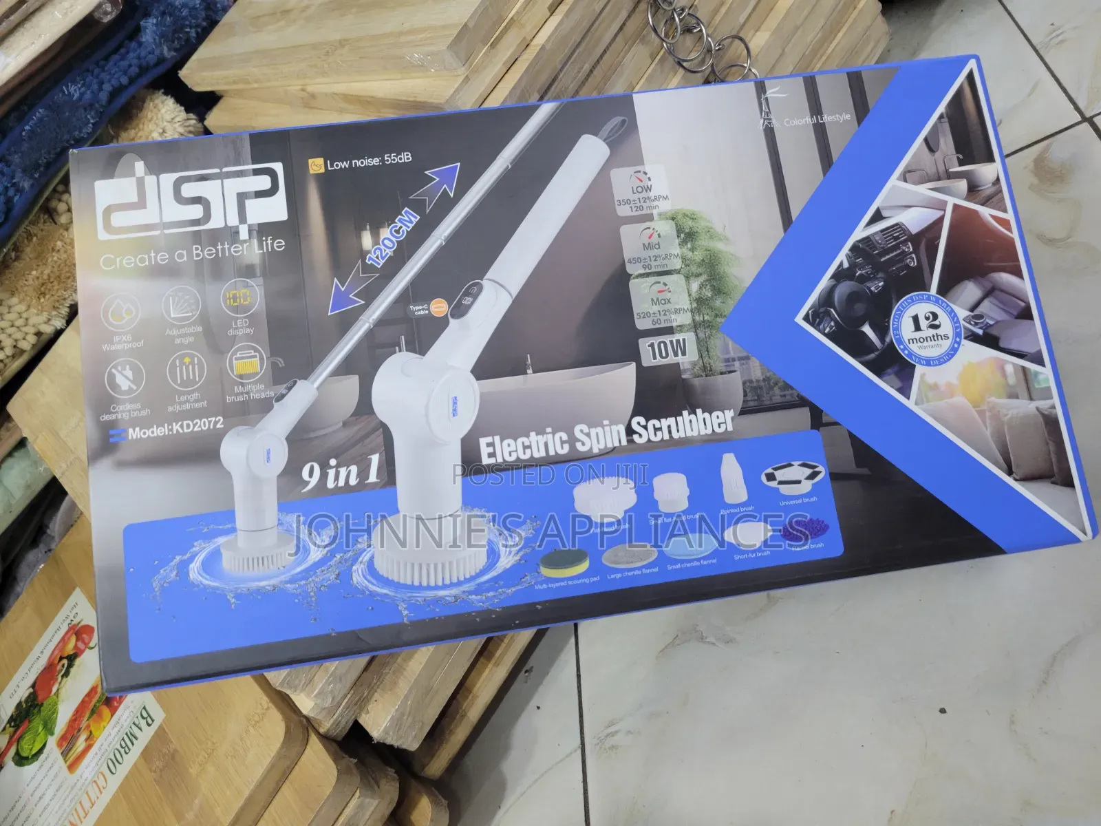 (9in1) DSP Electric Spinn Scrubber / Rechargeable Spinn Scrubber