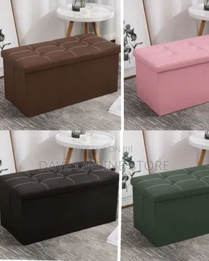 Multi Colored Fabric Storage Ottoman Bench