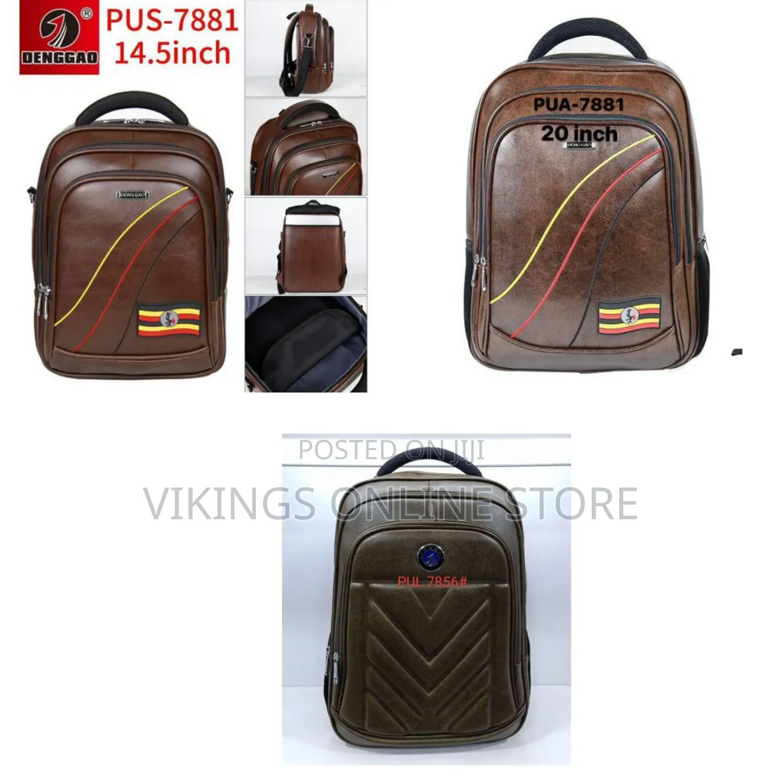 DENGGAO 14.5 Inch Leather Carry-on Travel Backpack Office Bag