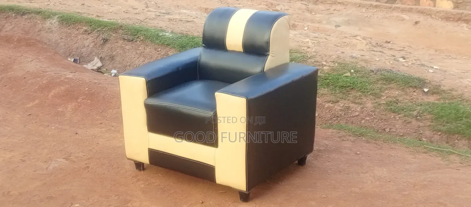 Single Seater Black Sofa