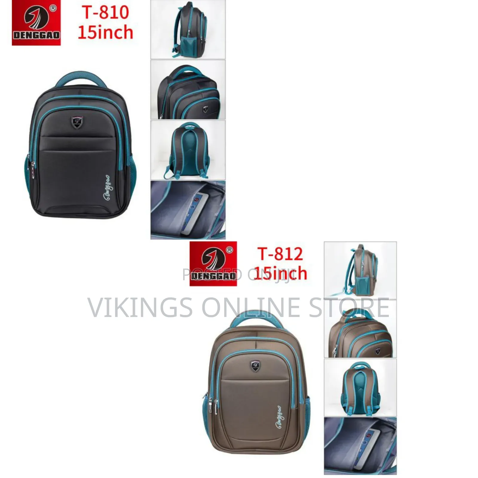 DENGGAO 15 Inch Laptop Backpack Waterproof School Bag- Multicolor