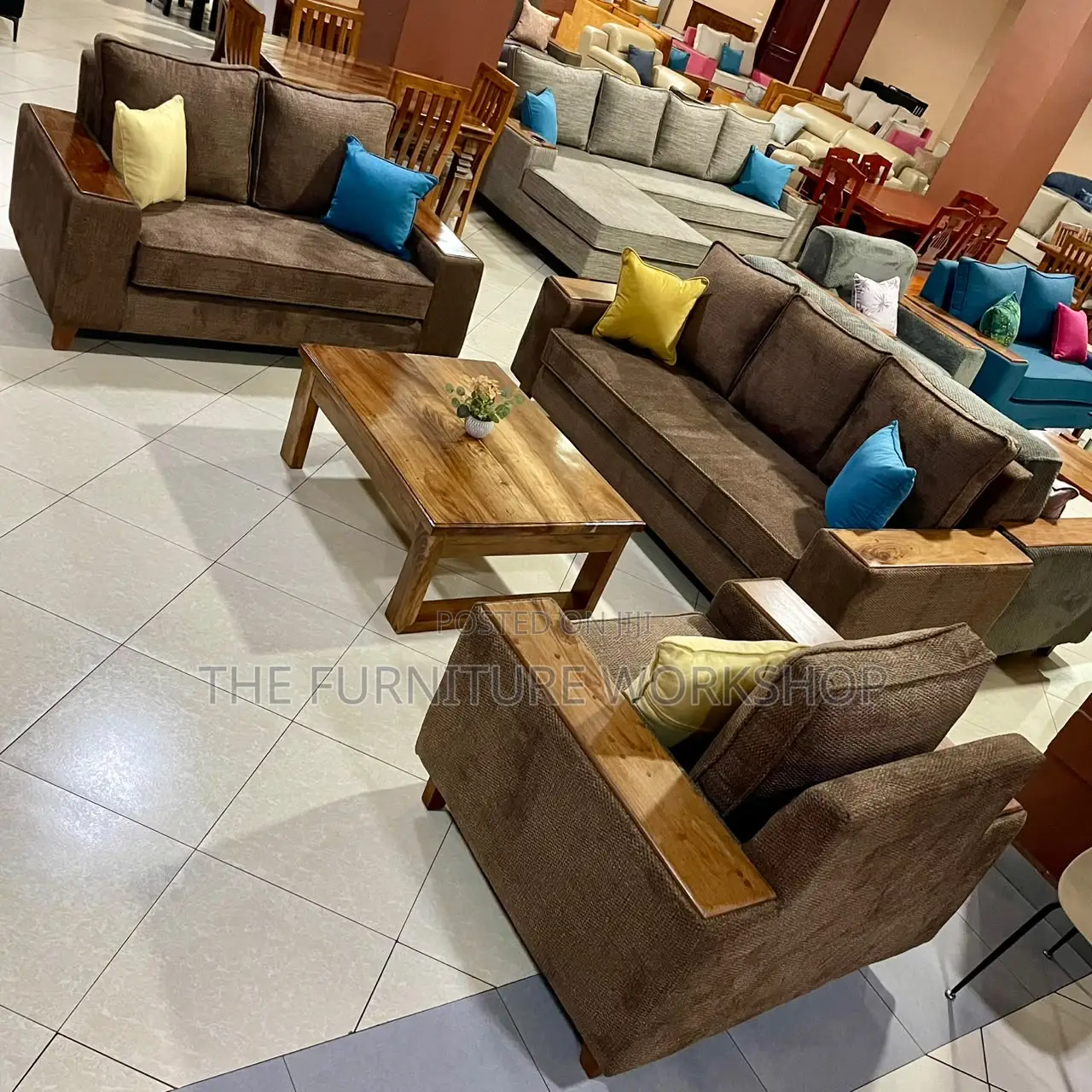Coffee Brown 6 Seater Sofa