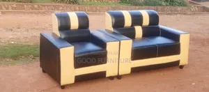 Black Lovely Three Seater Sofas Set.
