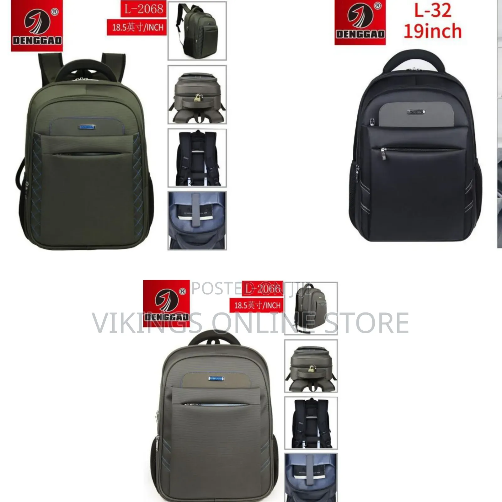 DENGGAO 19 Inch Anti Theft Travel Laptop Student Bookbag Backpack Bag