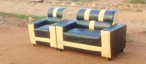 Black Lovely Three Seater Sofas Set.