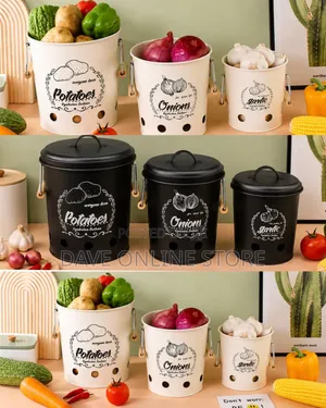 3-Piece Farmhouse-Style Vegetable Storage Set