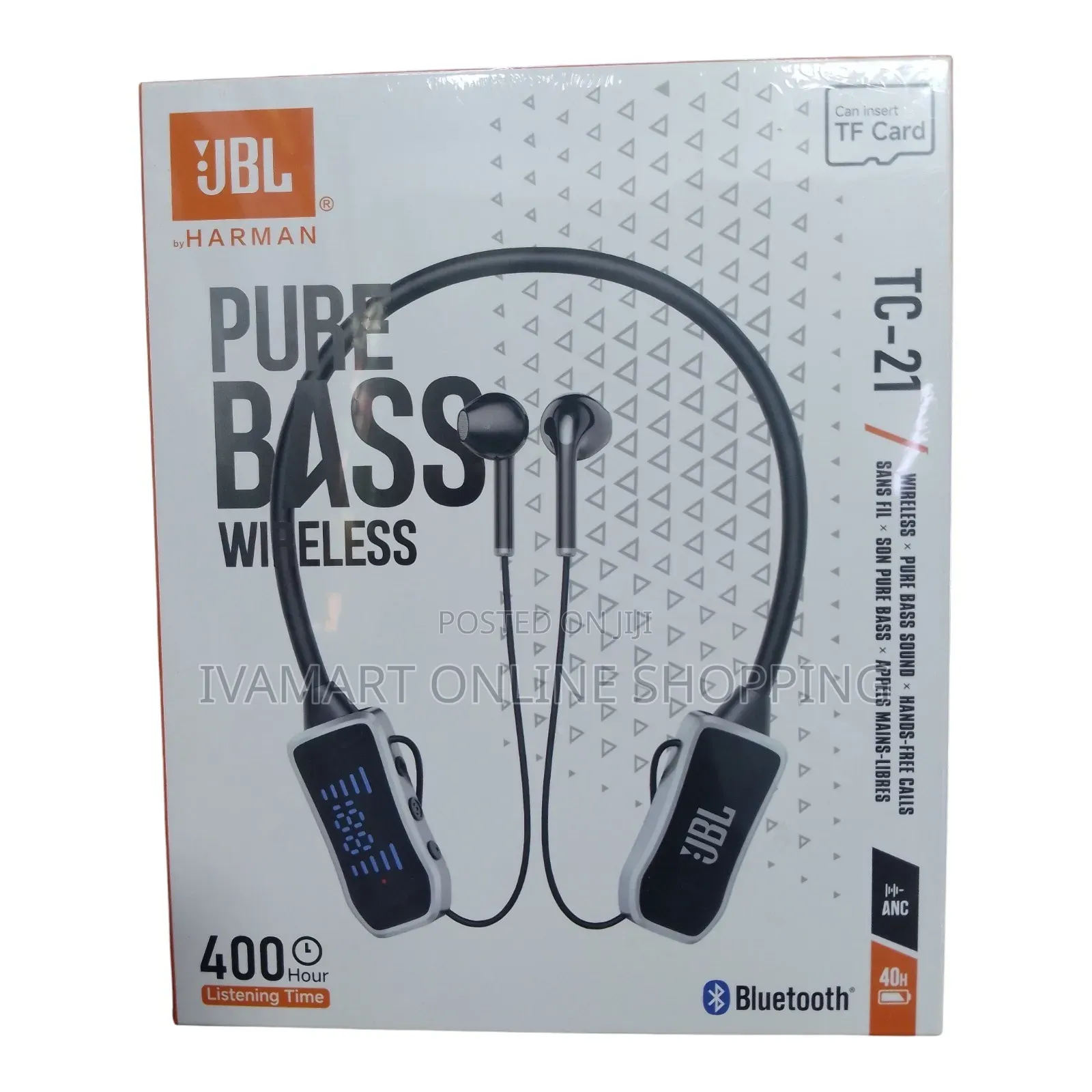 JBL TC- 21 Pure Bass Wireless Neckband Earphones With TF Card Slot