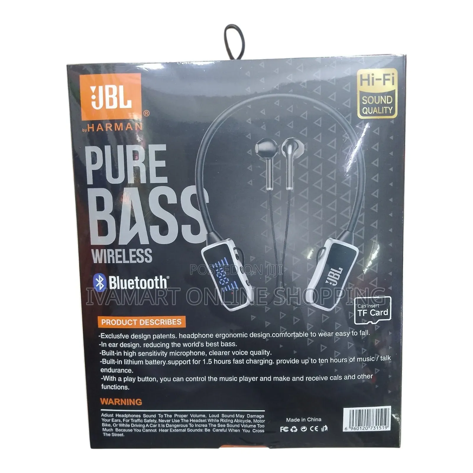 JBL TC- 21 Pure Bass Wireless Neckband Earphones With TF Card Slot