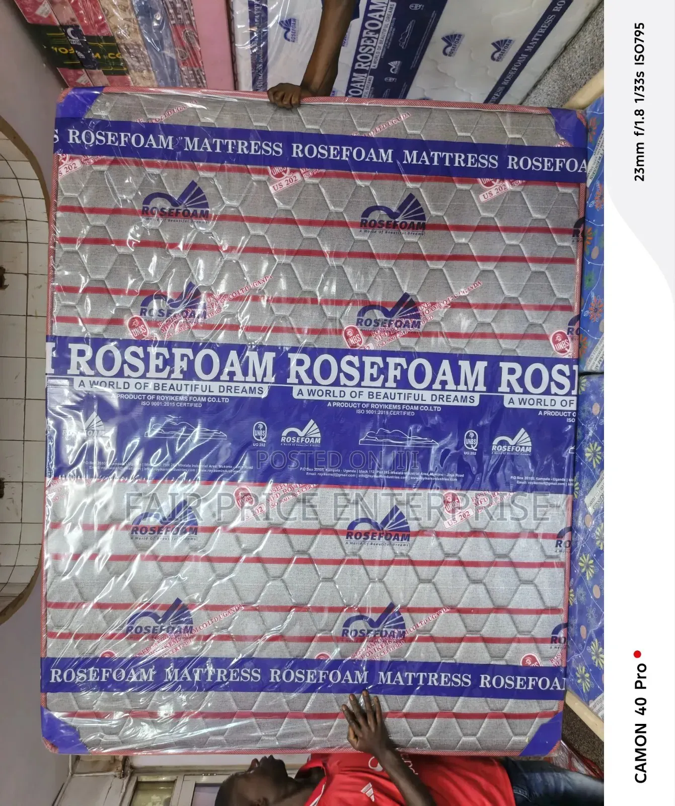5x6 by 8inches. Rosefoam Mattress Super Density