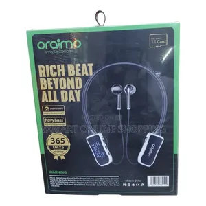 Oraimo TC-21 Wireless Neckband Headset With TF Card (400hr Standby)
