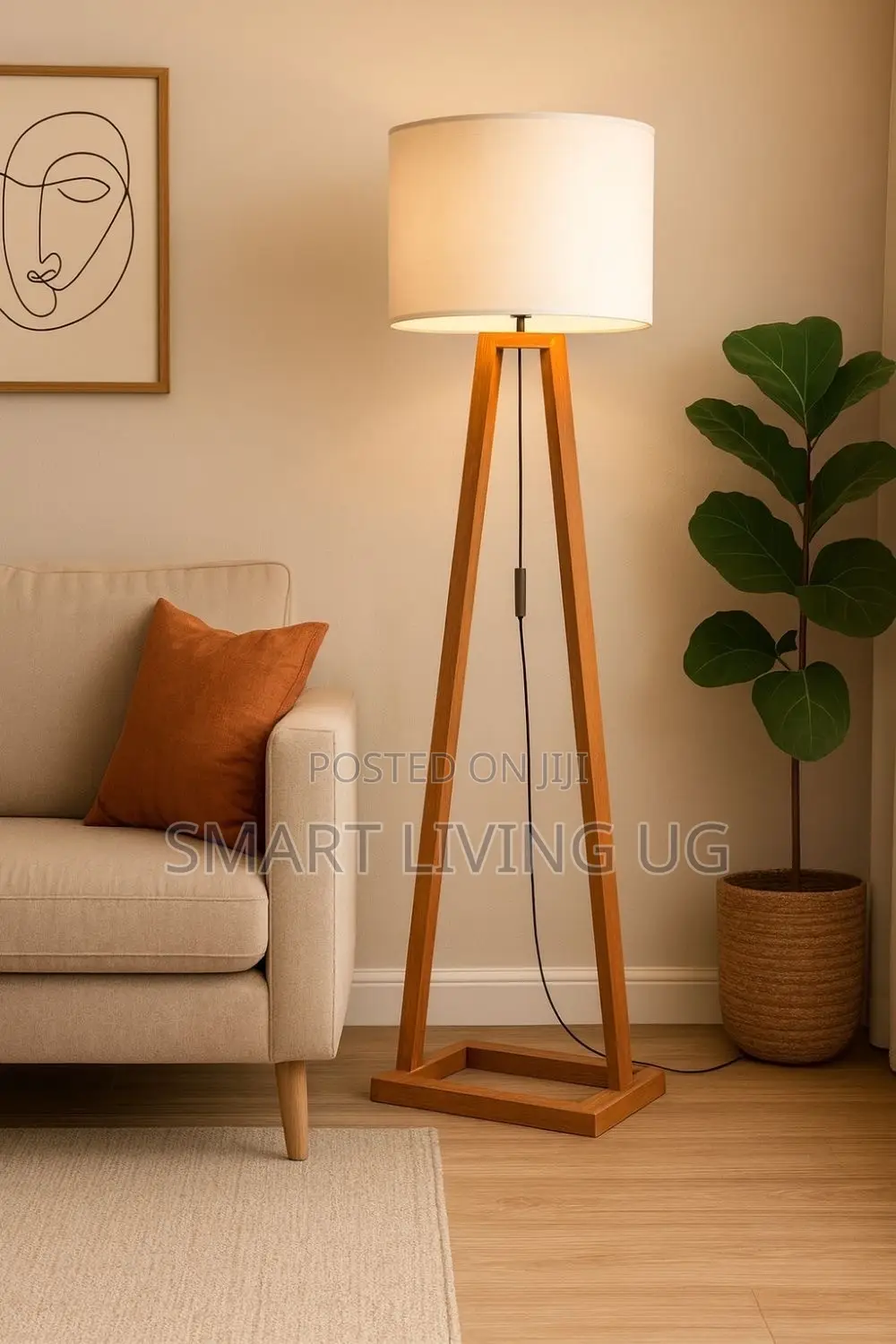Stylish Wooden Floor Lamp – Ideal for Bedroom Living Area