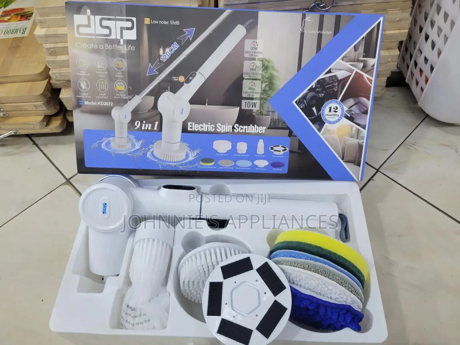 (9in1) DSP Electric Spinn Scrubber / Rechargeable Spinn Scrubber