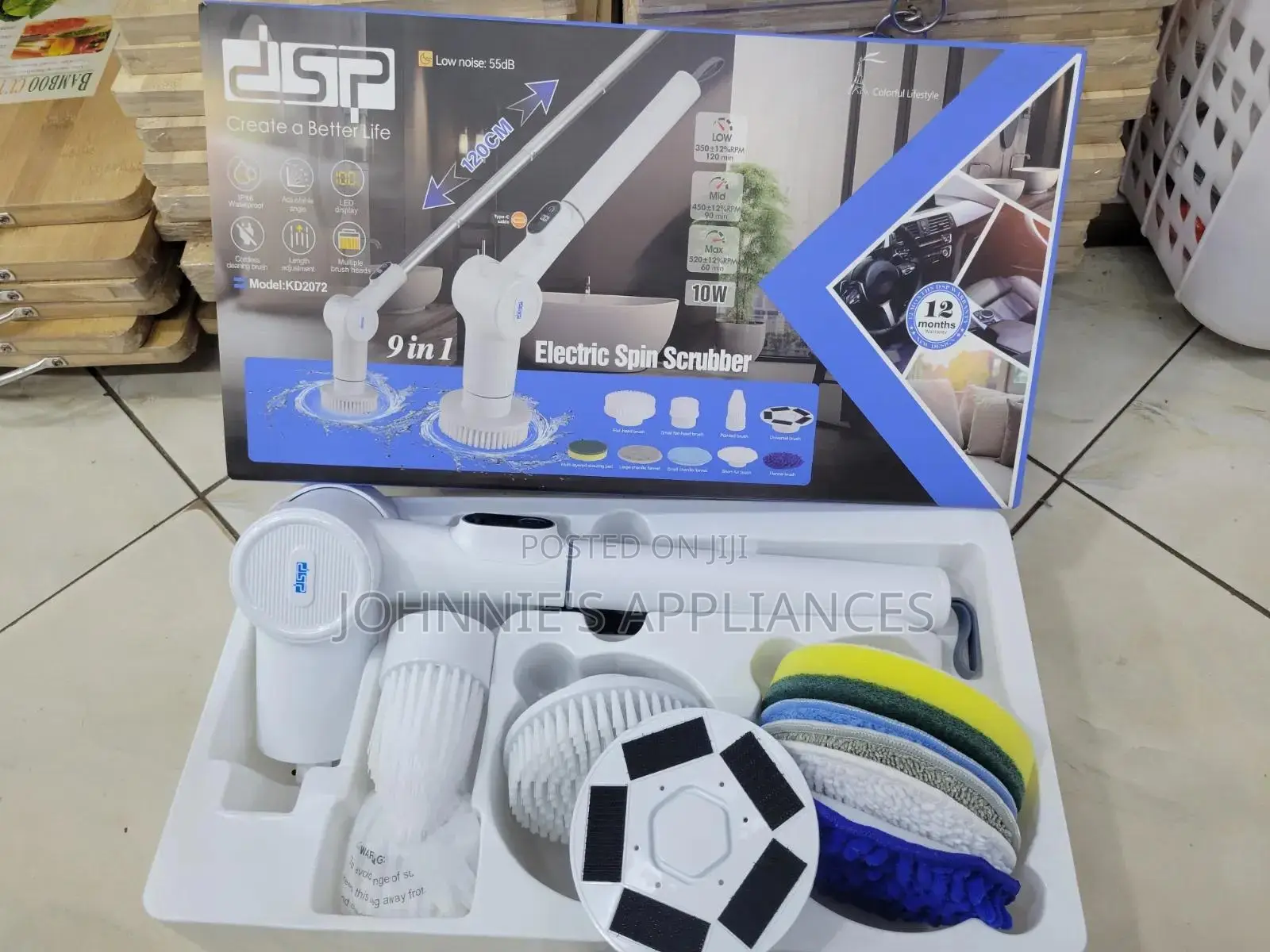 (9in1) DSP Electric Spinn Scrubber / Rechargeable Spinn Scrubber