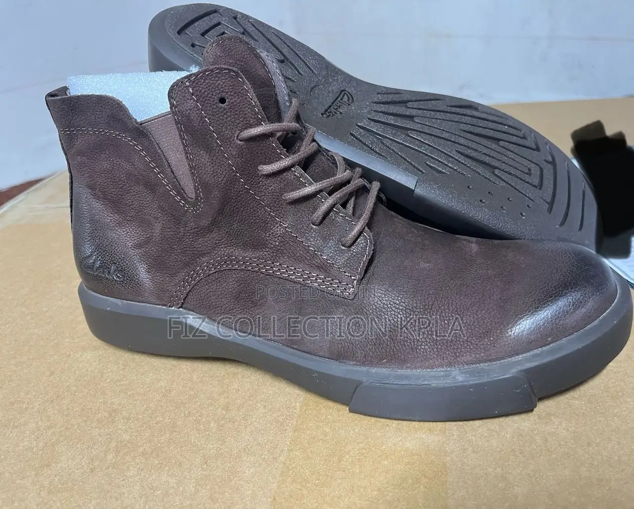 Clarks Dark Brown Leather Chelsea Lace Boots