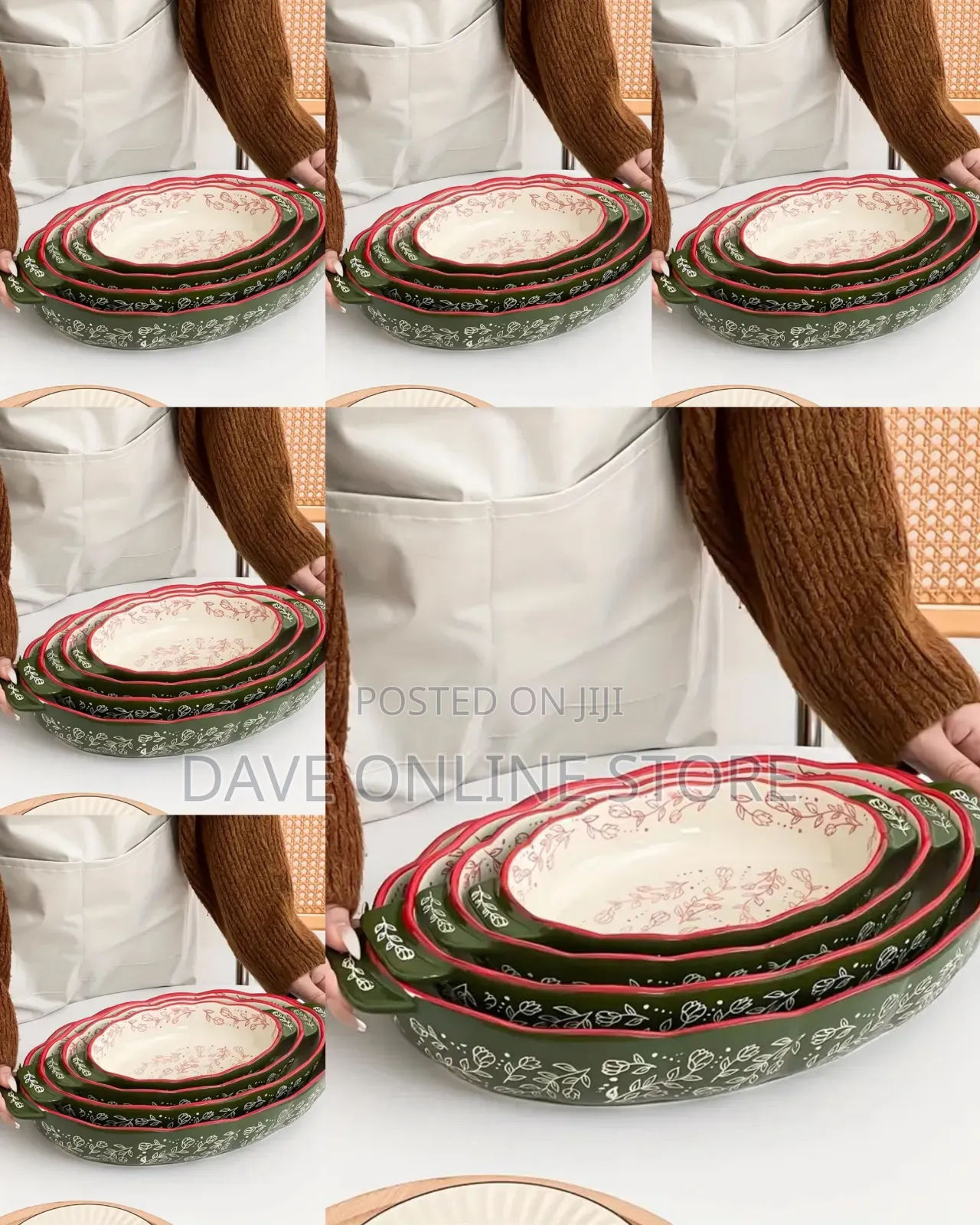 4-Piece Vintage Bohemian Ceramic Bakeware Set