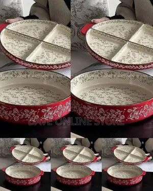 Festive 2-Piece Ceramic Bohemian Lasagna and Baking Tray Set