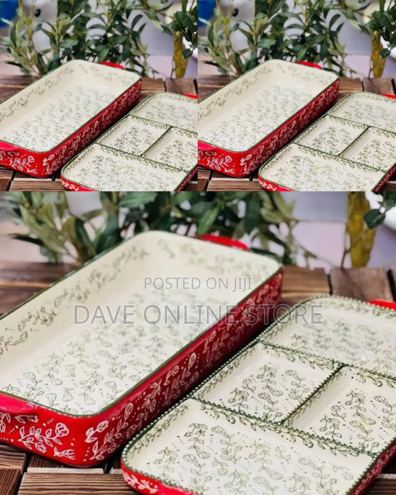 Vibrant Red Vintage-Style Ceramic Baking Dish
