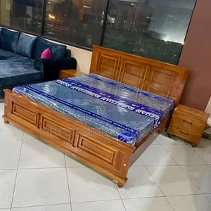 6by6 Bed, Mahogany Wood - Senana Hypermarket