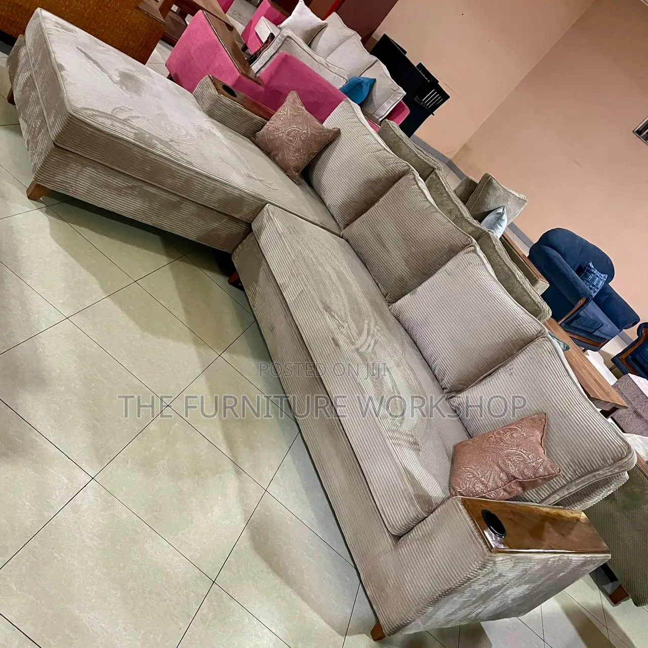 Corduroy L Sofa Set - Senana Hypermarket