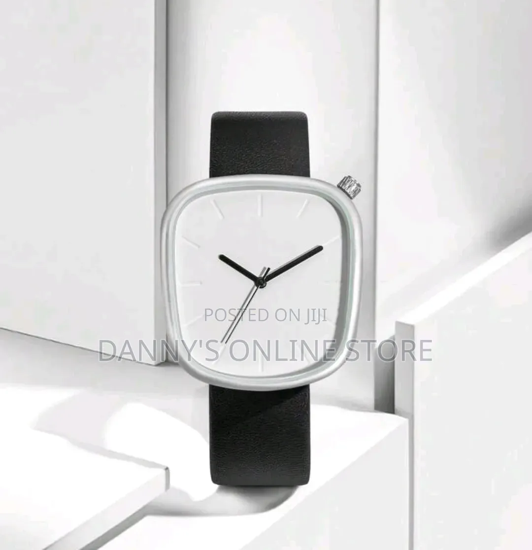 TOMI Pebble Minimalist Leather Quartz Men's Watch, Luxury Business.