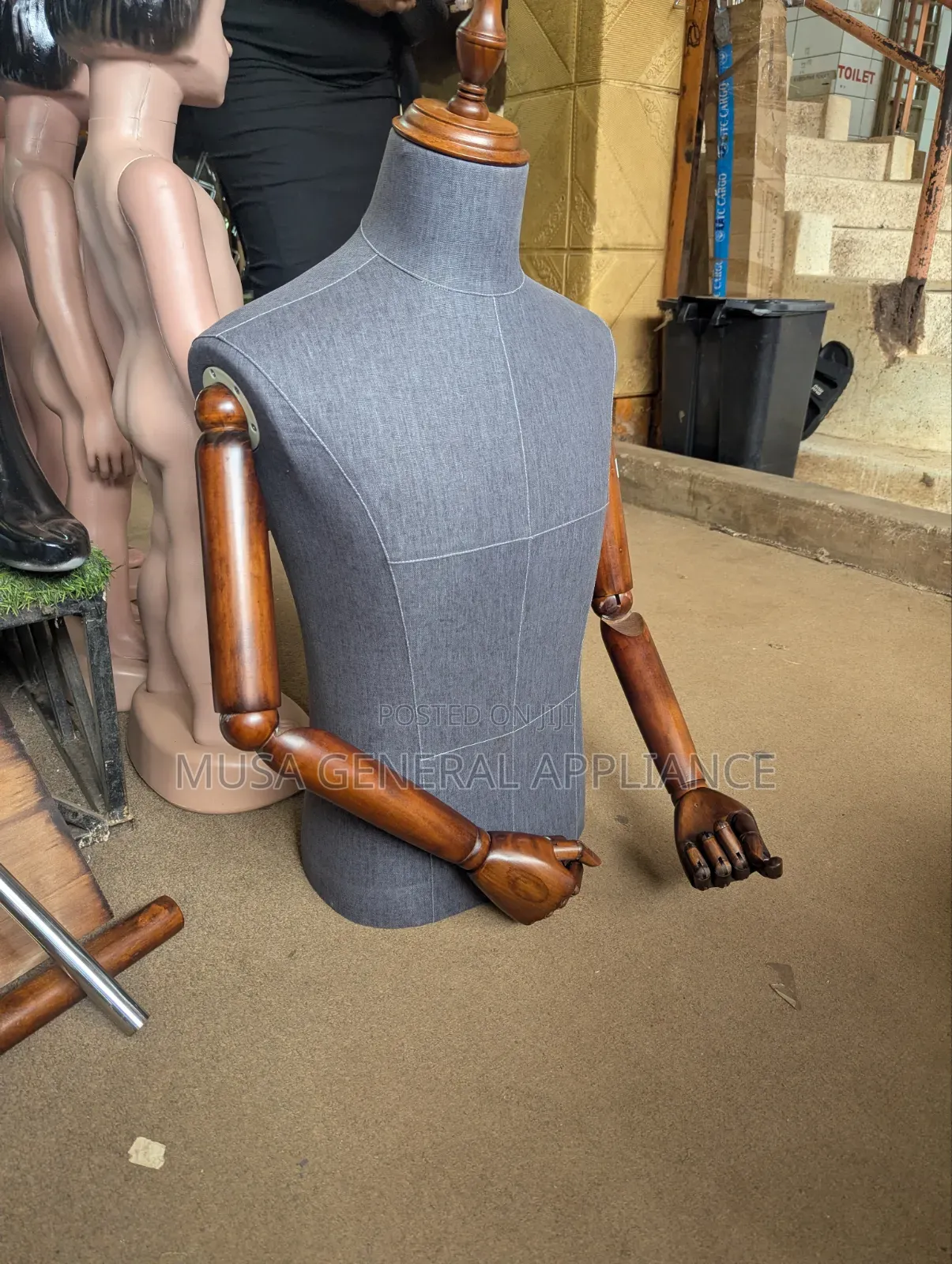 Male Half-Body Fabric Dress Form Mannequin