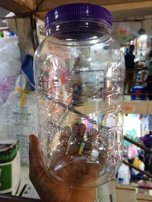 PET Storage Jar With a Ribbed Cylindrical Body