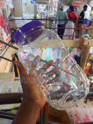 PET Storage Jar With a Ribbed Cylindrical Body