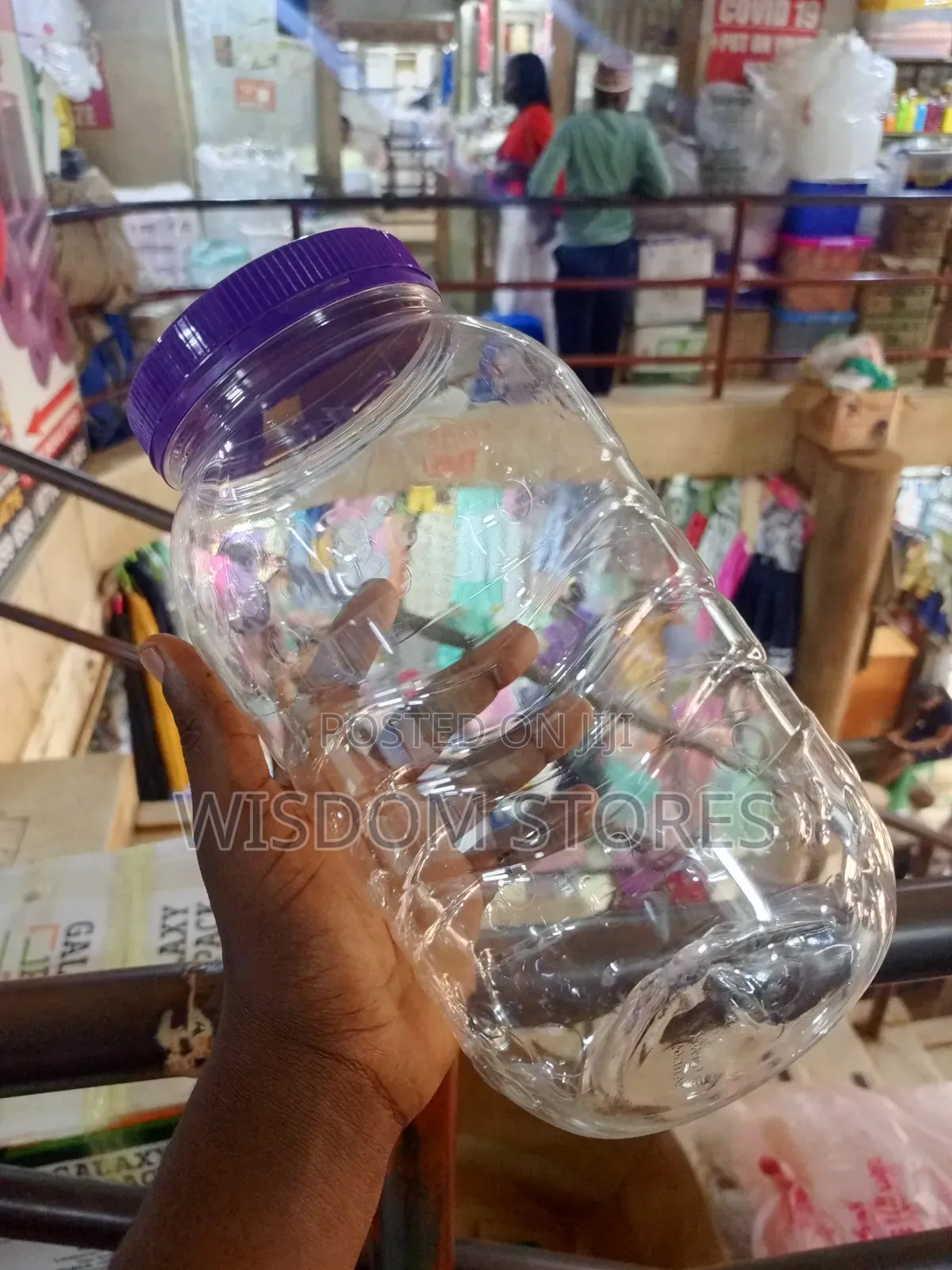 PET Storage Jar With a Ribbed Cylindrical Body
