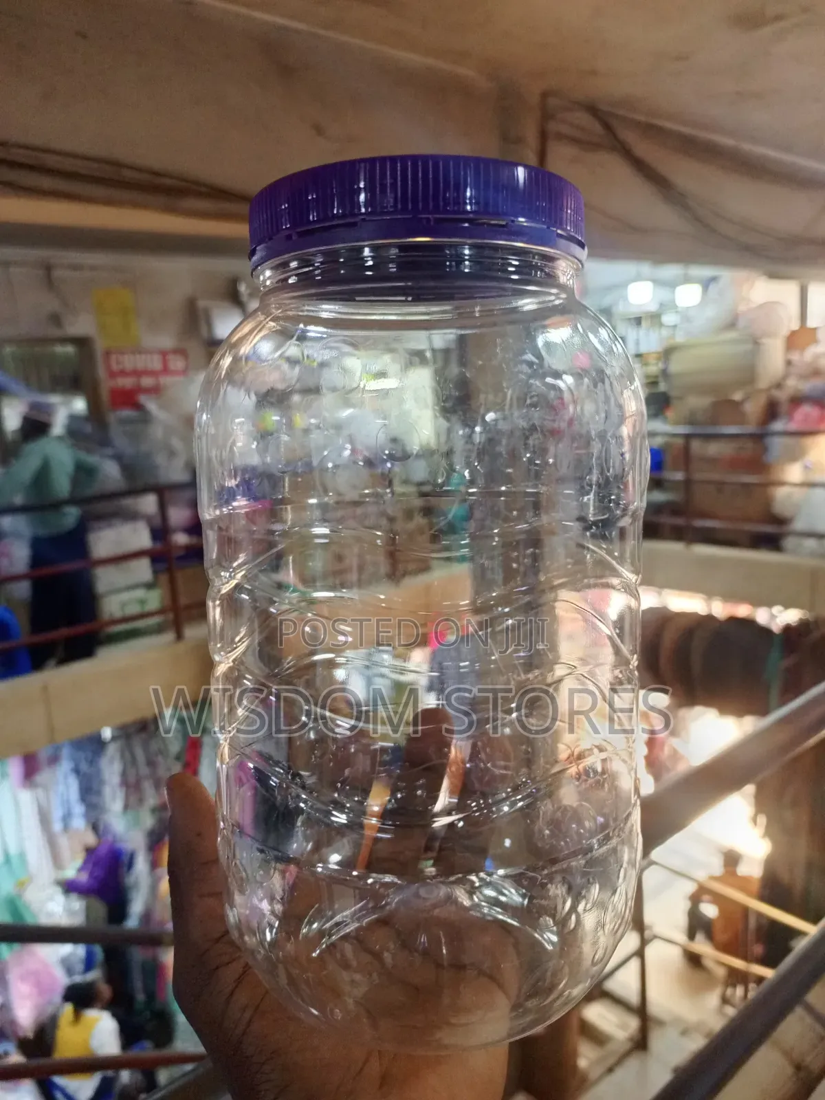 PET Storage Jar With a Ribbed Cylindrical Body