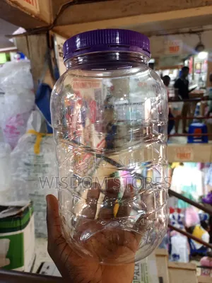 PET Storage Jar With a Ribbed Cylindrical Body