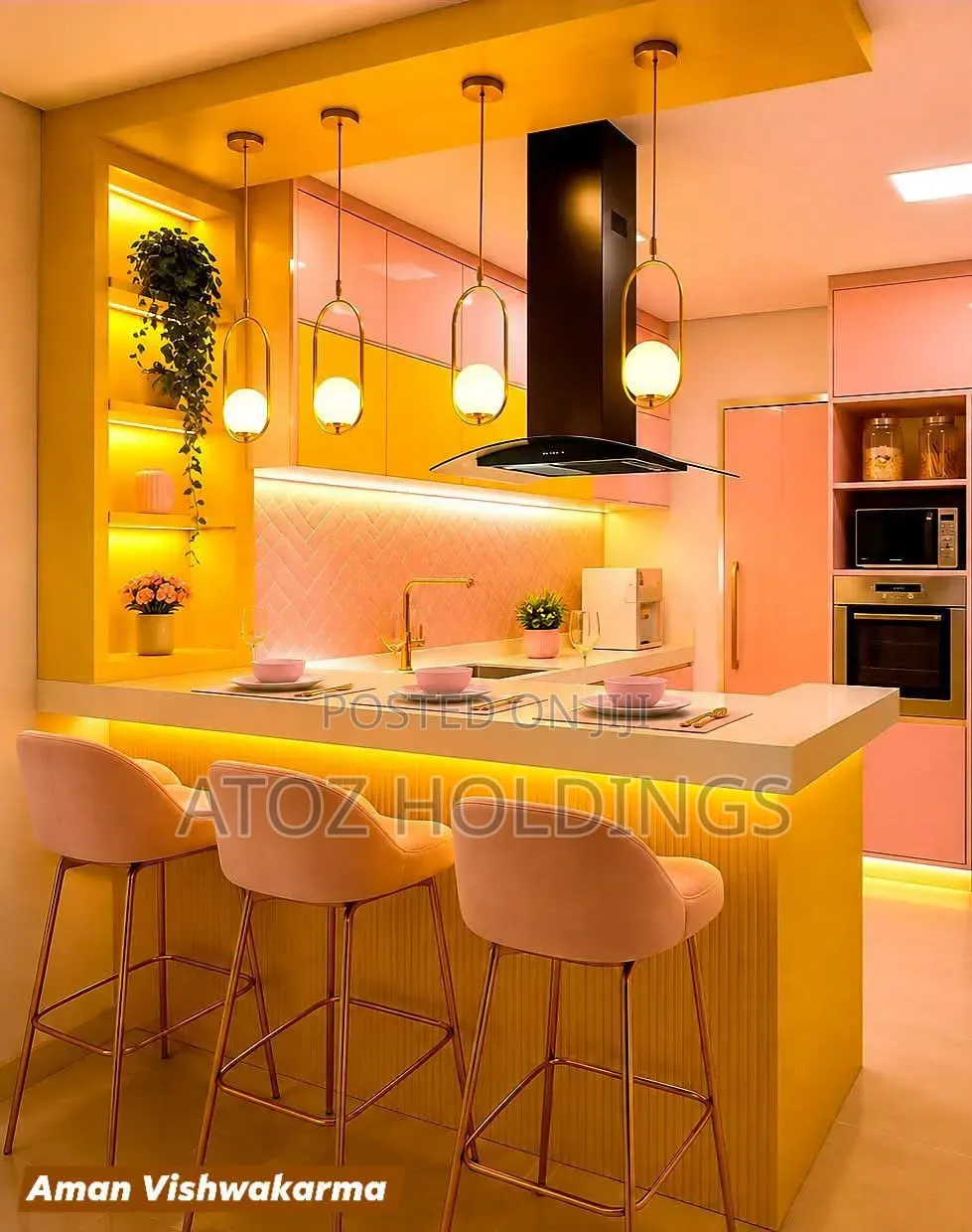 Kitchen Cabinets Charged Per Running Meter 970,000/- Per Running Meter