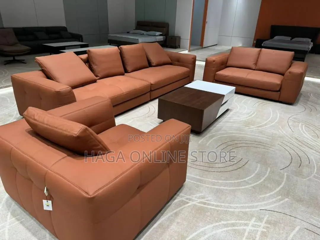 6 Seaters Leather Sofa