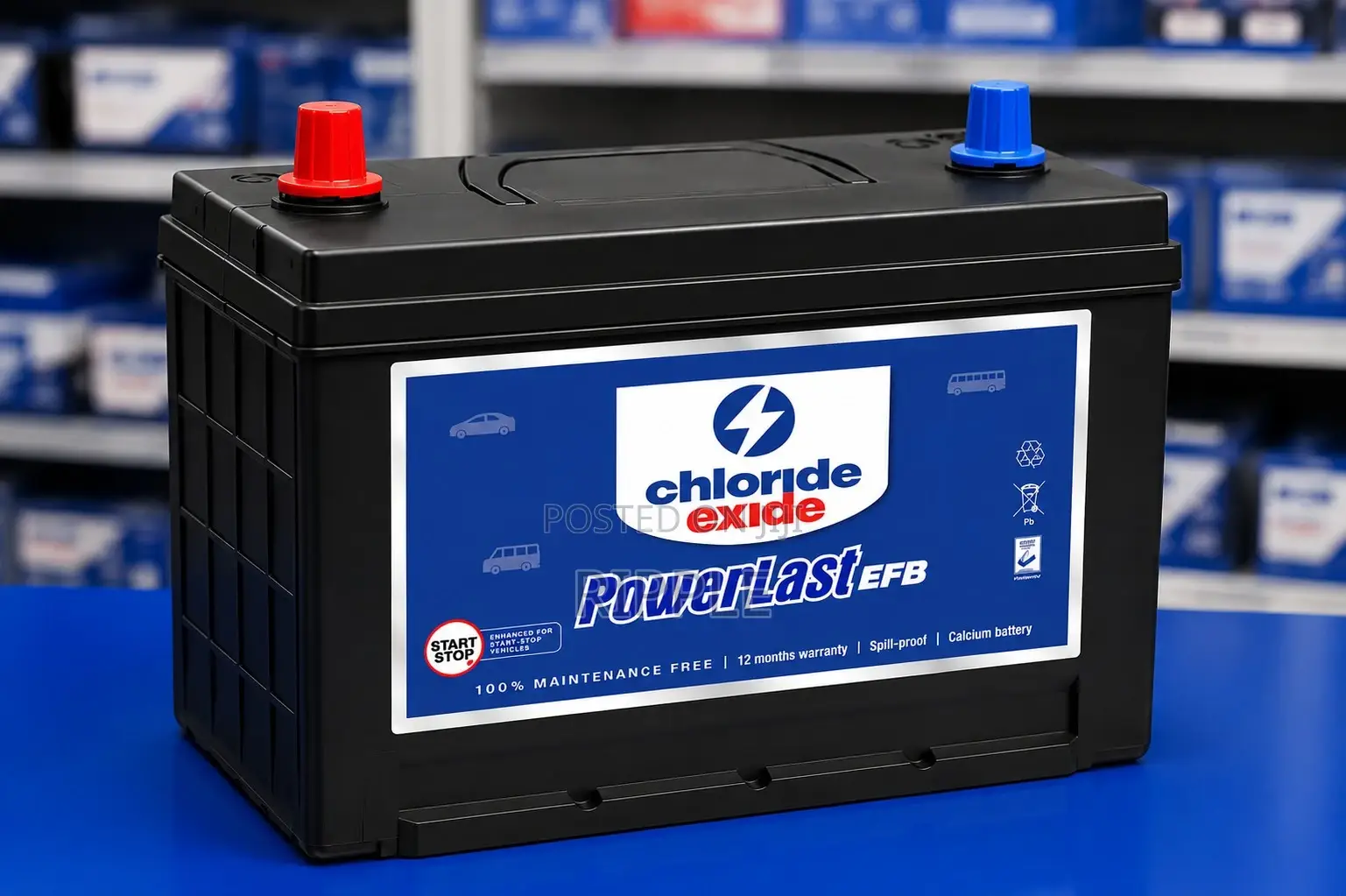 70Ah Chloride Exide PowerLast NS70MF EFB 520CCA Start-Stop Battery 12V