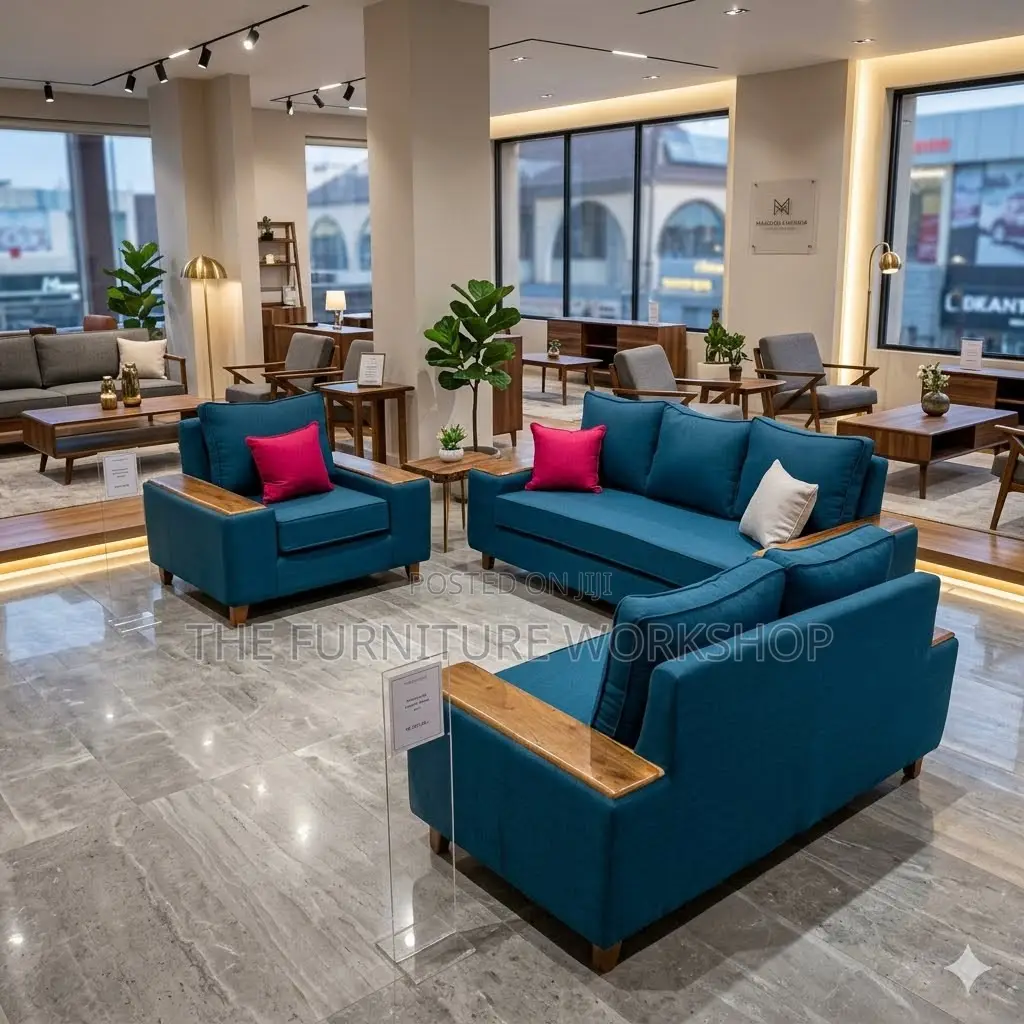 Blue 6 Seater Sofa Set - Senana Hypermarket