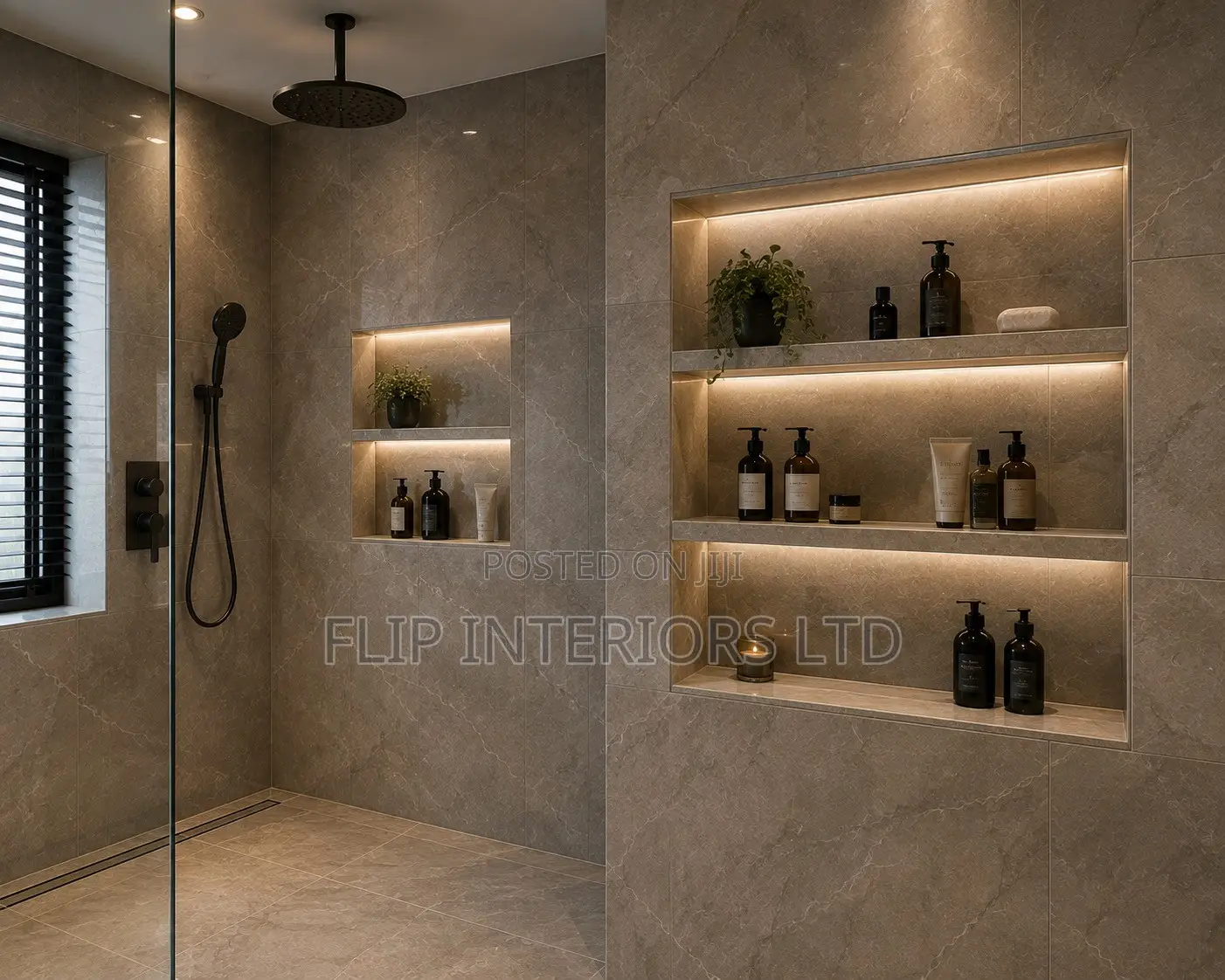 Recessed Shower Shelves for Toiletries