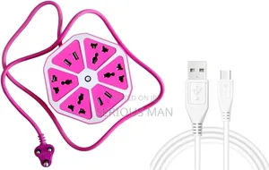 Hexagonal Power Extension Socket Featuring 4 Universal Multi-Plug Out