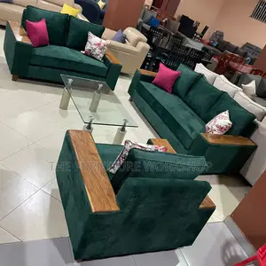 Green 6 Seater Sofa Set - Senana Hypermarket Building