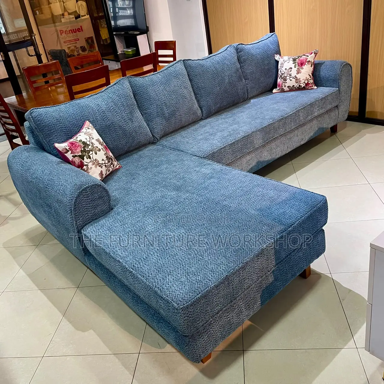 Blue L Sofa Set - Senana Hypermarket Building