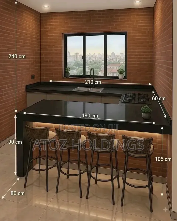 Kitchen Cabinets From 880,000/- Per Running Meter in Any Colour
