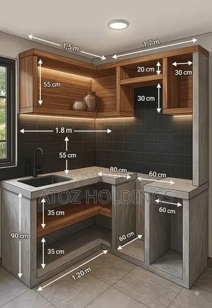 Kitchen Cabinets From 880,000/- Per Running Meter in Any Colour