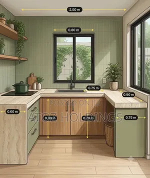 Kitchen Cabinets From 880,000/- Per Running Meter in Any Colour