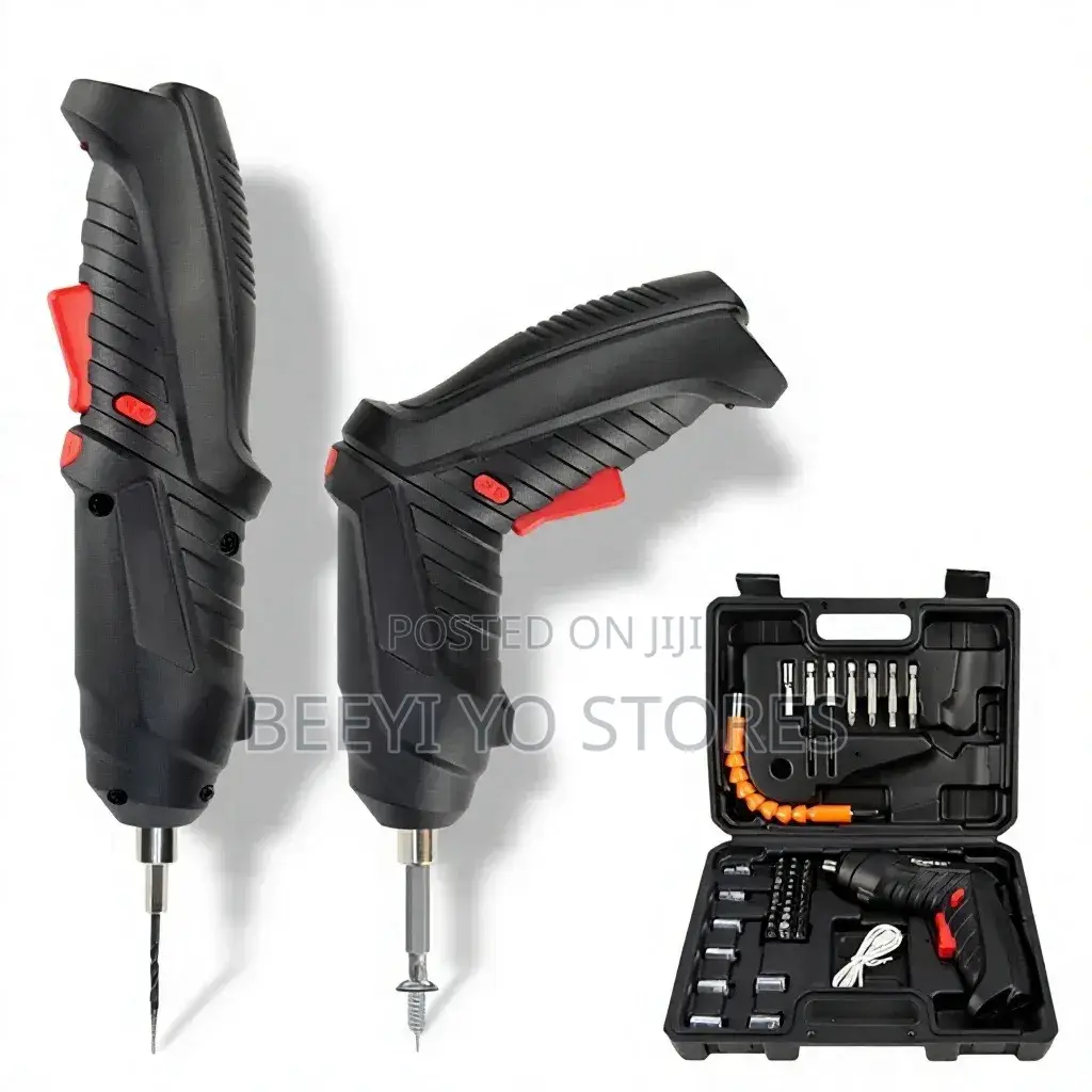 Cordless Electric Screwdriver and Multi-Bit Tool Set in Carrying Case