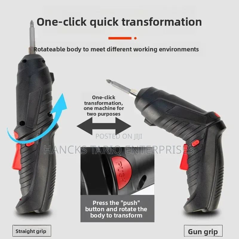 Cordless Electric Screwdriver and Multi-Bit Tool Set in Carrying Case