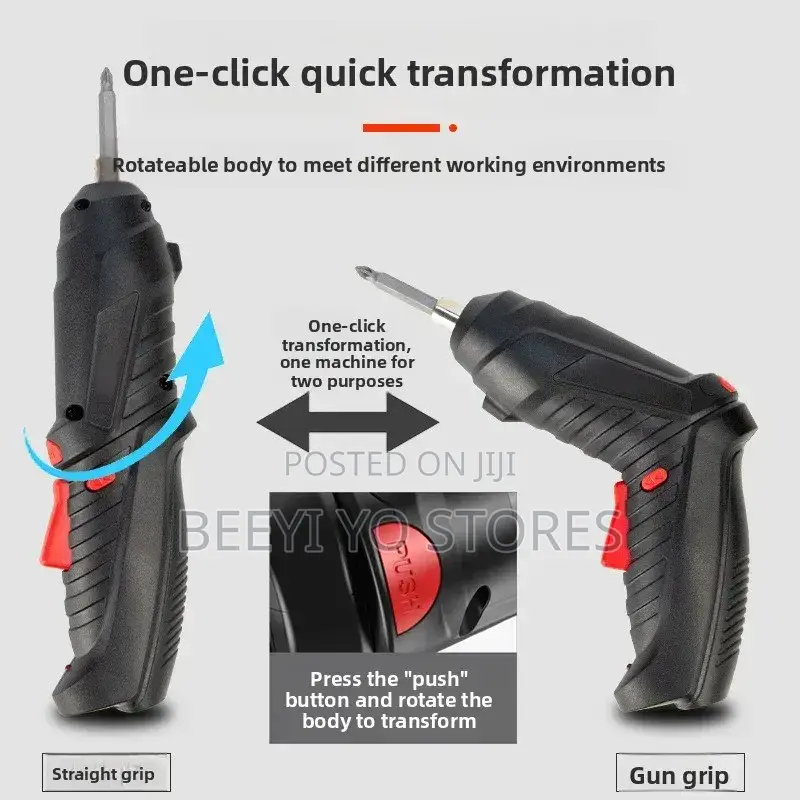 Cordless Electric Screwdriver and Multi-Bit Tool Set in Carrying Case