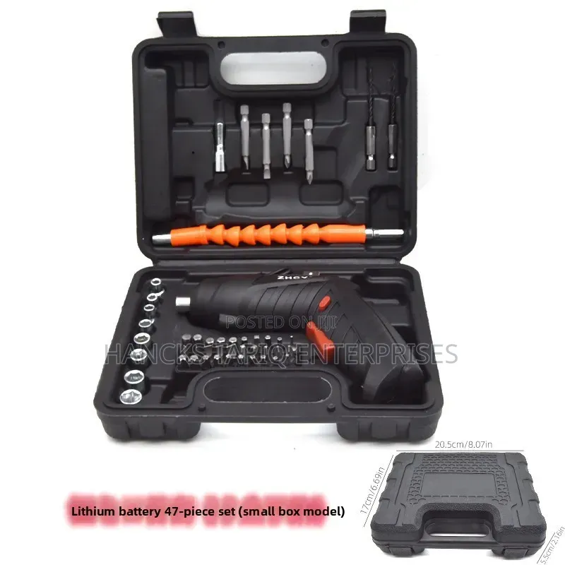Cordless Electric Screwdriver and Multi-Bit Tool Set in Carrying Case