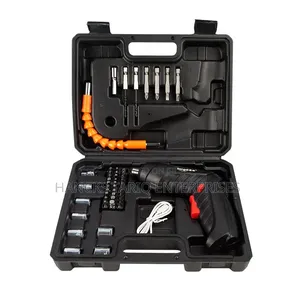 Cordless Electric Screwdriver and Multi-Bit Tool Set in Carrying Case