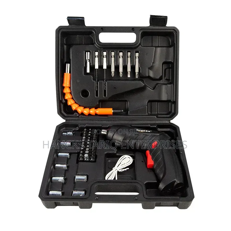 Cordless Electric Screwdriver and Multi-Bit Tool Set in Carrying Case
