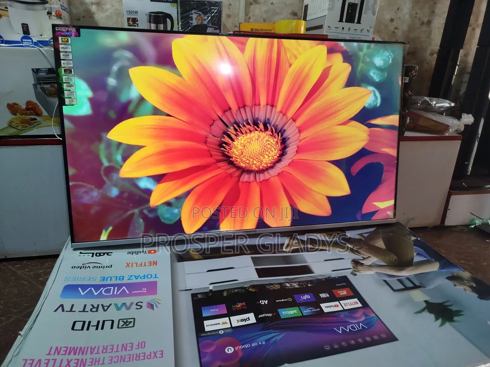 GEEPARS 55 Smart UHD Digital Flat Screen Flameless